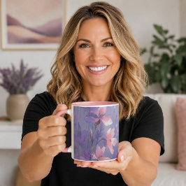 Taza Pradera de flores silvestres moradas soñadoras acu
