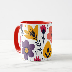 Taza Prado Botánico de Flores Silvestres Coloridas de P