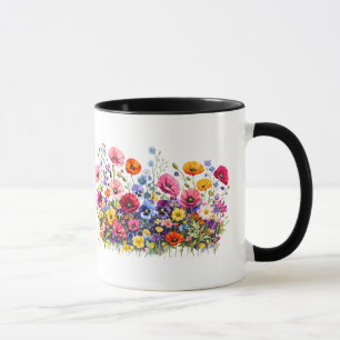 Taza Prado de flores silvestres con floraciones natural