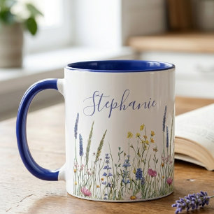 Taza Prado de flores silvestres de índigo atenuado botá