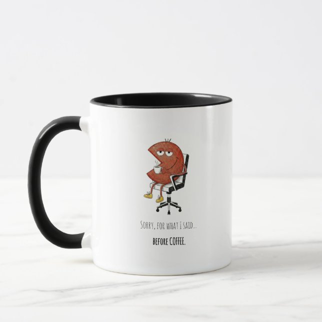 Taza Pre-Coffee Warning Funny Office Desk Mug (Izquierda)