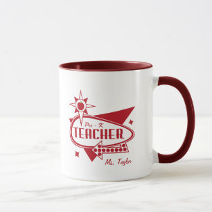 Taza Pre - los años 60 rojos retros del profesor de K