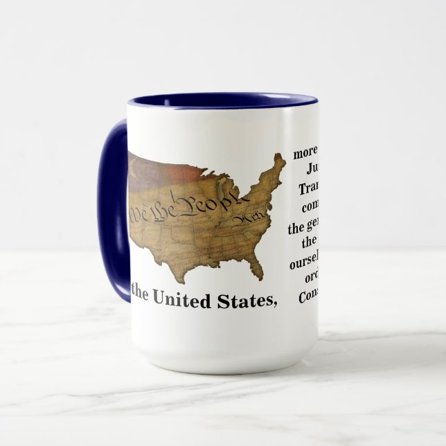 Taza Preámbulo de la Constitución de los Estados Unidos (Anverso izquierdo)