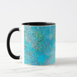 Taza Preciosa Perla Irisada Brillo Escamas de Sirena