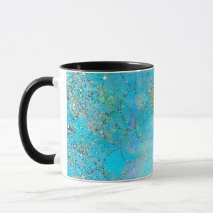 Taza Preciosa Perla Irisada Brillo Escamas de Sirena