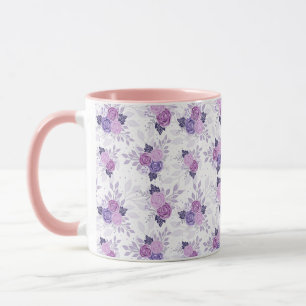 Taza Precioso Floral Rosa Púrpura