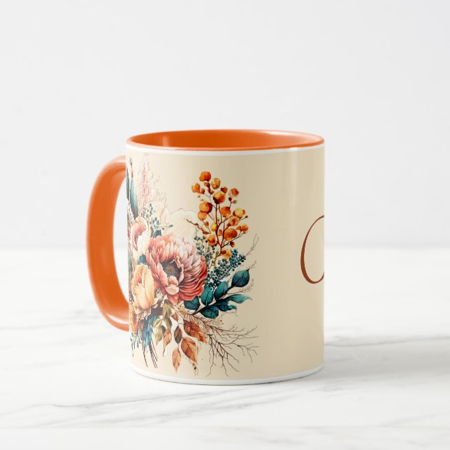 Taza Precioso ramo boho de otoño personalizado (Anverso izquierdo)