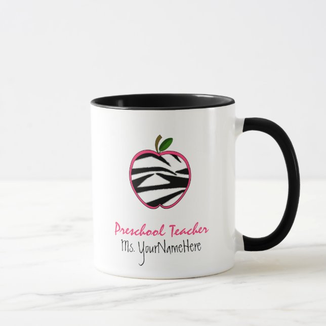 Taza preescolar del profesor - estampado de zebra (Derecha)