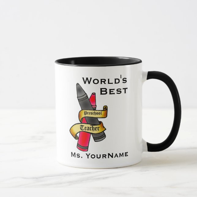 Taza preescolar personalizada del profesor (Derecha)