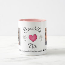 Taza preferida del personalizado de la foto de Tia