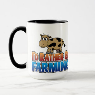 Taza Preferiría Estar Cultivando - Vaca lechera marrón