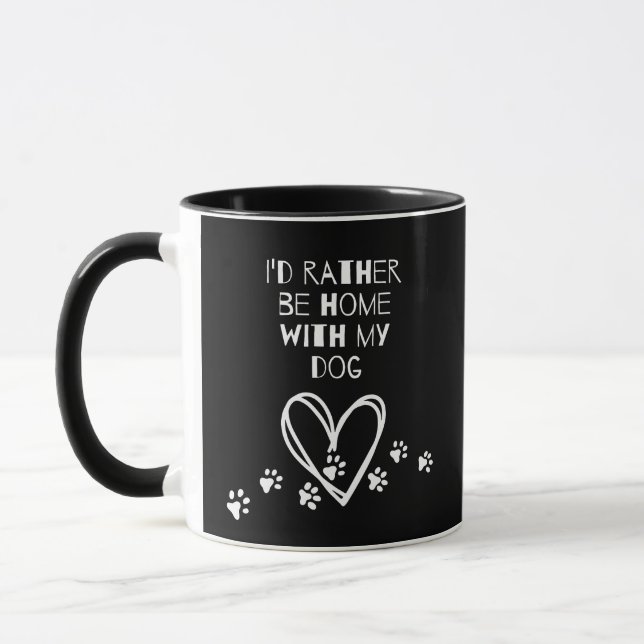 Taza Prefiero estar en casa con mi cerdo (Izquierda)