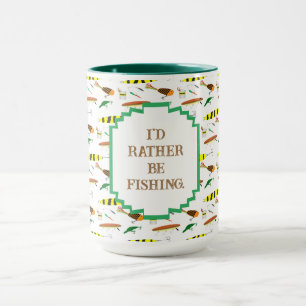 Taza "Prefiero estar pescando" con café de señuelos de