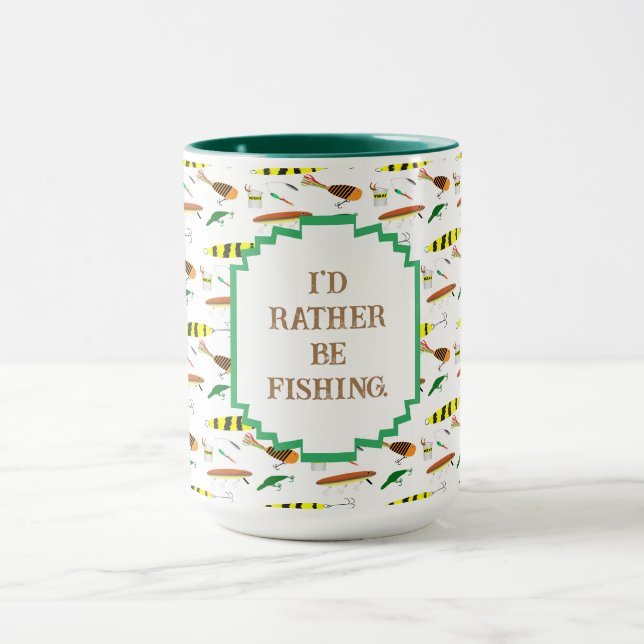 Taza "Prefiero estar pescando" con café de señuelos de  (Centro)