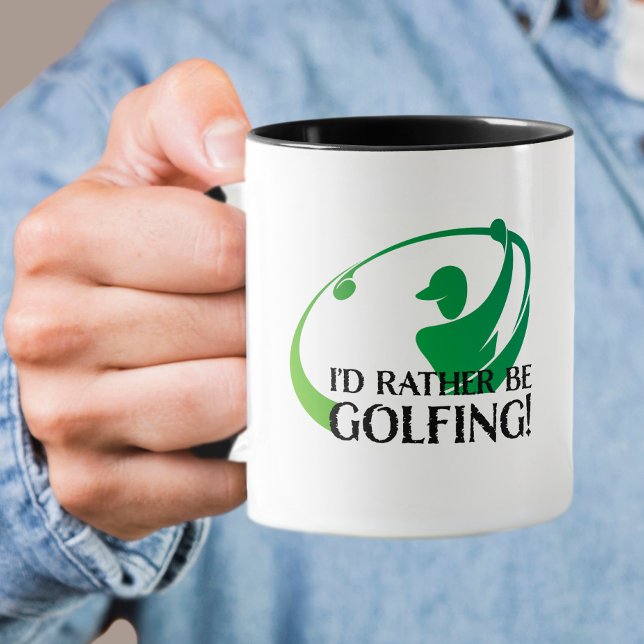 Taza Prefiero ser golfistas de golf moderno (I'd Rather Be Golfing Golfers Modern Men's Golf Sports Quote Mug)