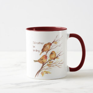 Taza Prefiero ser pájaros, pájaros, gorriones