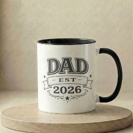 Taza Pregnancy Announcement Gift Dad Est 2026