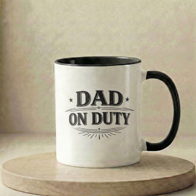 Taza Pregnancy Announcement Gift Dad On Duty (Pregnancy Announcement Gift Dad On Duty Mug)