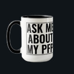 Taza Pregúntame sobre mi imagen de perfil de PFP Funny<br><div class="desc">Las PFP (fotos de perfil) son NFT en línea. Es posible que sus amigos de IRL (en la vida real) no sepan de ellos. Esta es una buena manera de dar a conocer tu colección de PFP o PFP y de hacer que una conversación fluya. También hace una idea de...</div>
