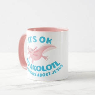 Taza Preguntas de ajolote sobre Jesús diseño cristiano