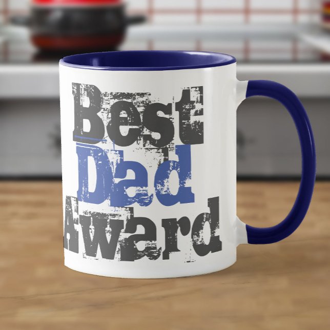 Taza Premio al mejor papá en azul y gris (Subido por el creador)
