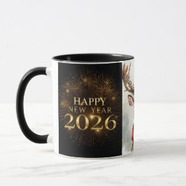 Taza premium black gold happy new year coffee mug