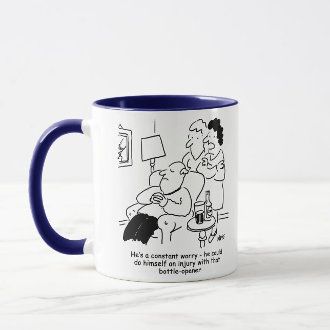 Taza Preocupación por una lesión por apertura de frasco (Izquierda)