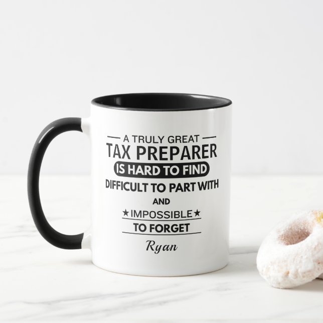 Taza Preparador de impuestos personalizado (Con donut)