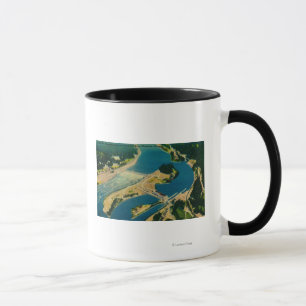 Taza Presa y el río Columbia de Bonneville del aire