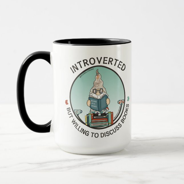 Taza Presentado pero dispuesto a discutir libros (Izquierda)