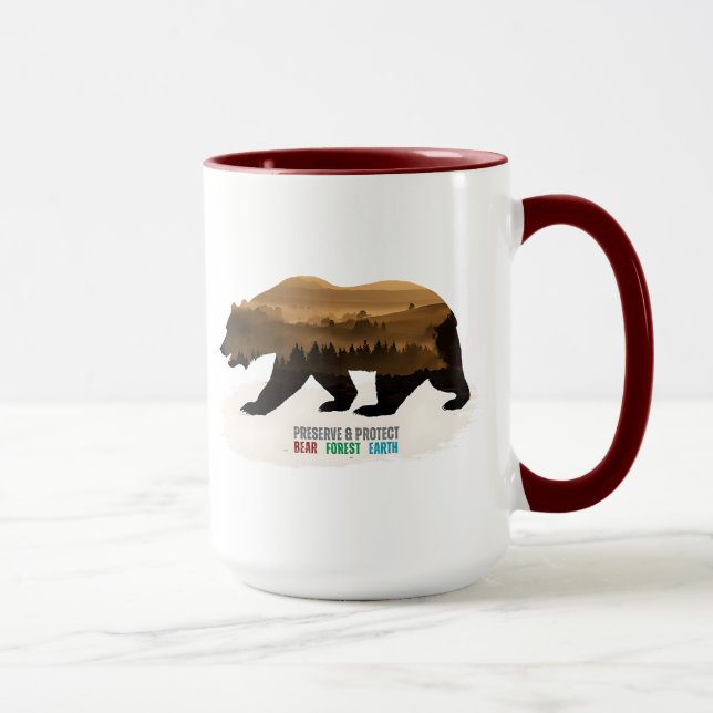 Taza Preservar y proteger la Tierra del bosque de osos (Derecha)