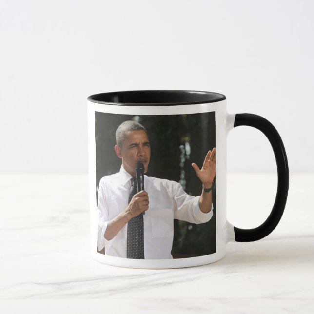 Taza Presidente Barack responde preguntas sobre el (Derecha)