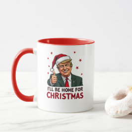 Taza Presidente de Trump 2024 Estaré en casa para Navid