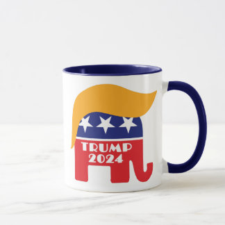 Taza Presidente Donald Trump 2024 Elephant Hair del GOP