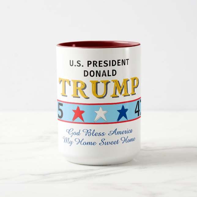 Taza Presidente Donald Trump 45 y 47 (Centro)