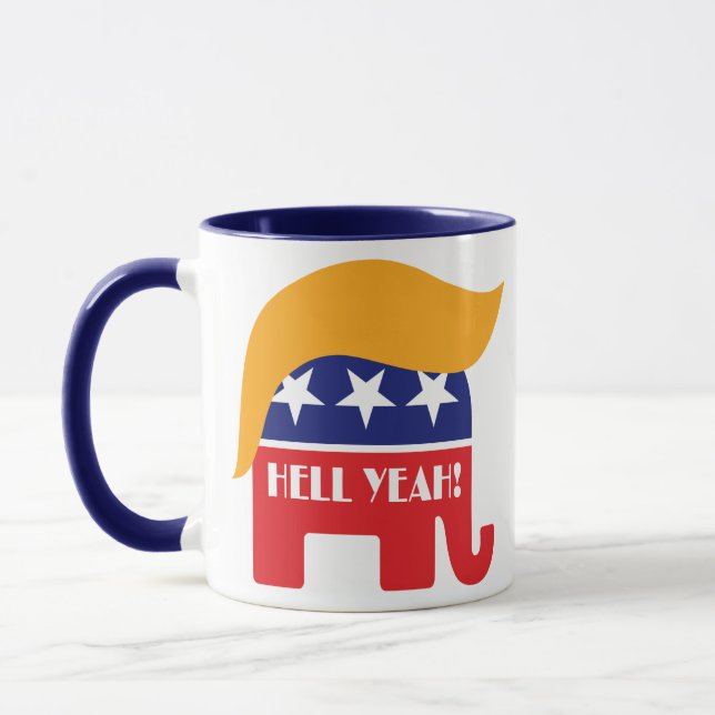 Taza Presidente Donald Trump ¡diablos! Elefante del GOP (Izquierda)