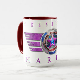 Taza Presidente Harris-Walz Medallón de Ala Rosa