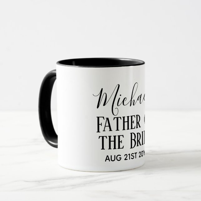 Taza PRESUPUESTO Bestman Groomsmen Regalos Black White (Anverso izquierdo)
