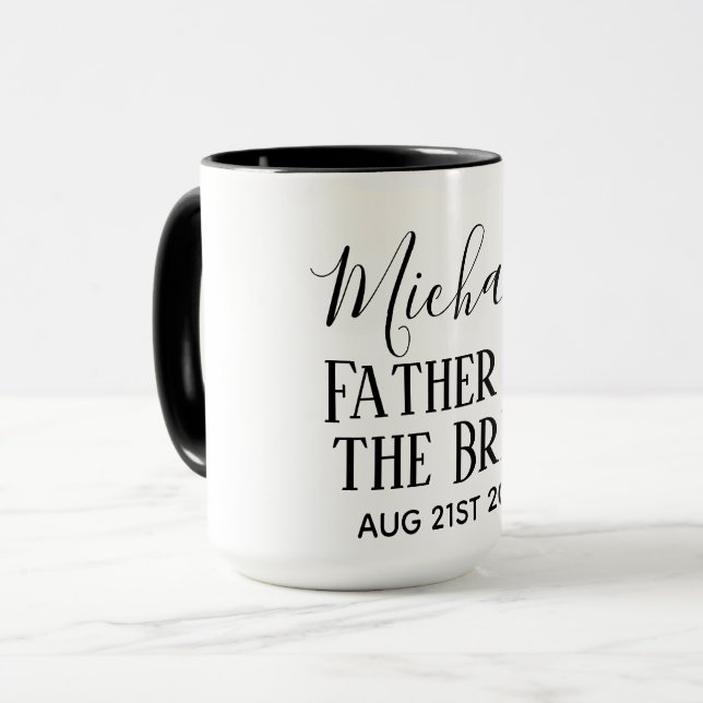 Taza PRESUPUESTO Bestman Groomsmen Regalos Black White (Anverso izquierdo)