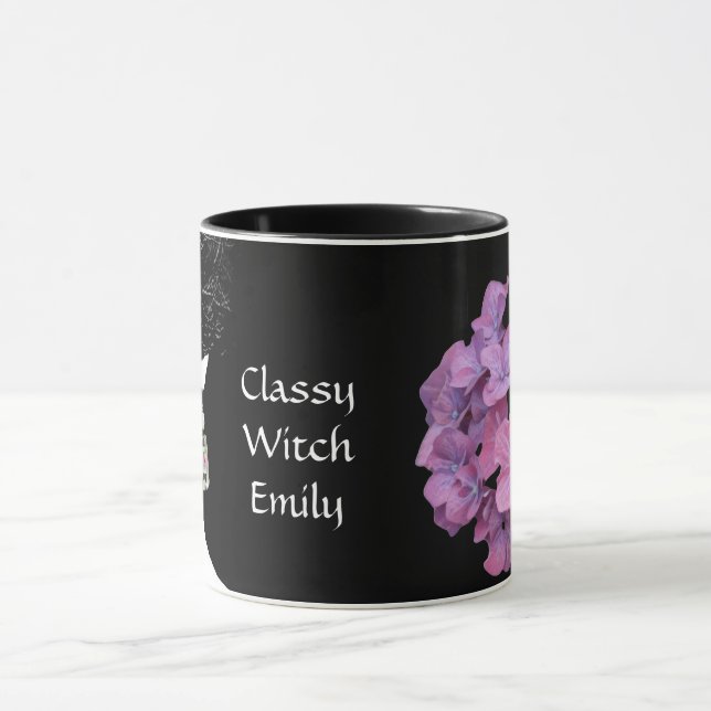 Taza Pretty pink floral fashion girl face femme mug (Centro)