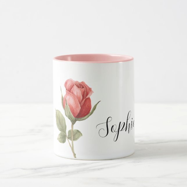 Taza Pretty Romantic Red Rose Flower (Centro)