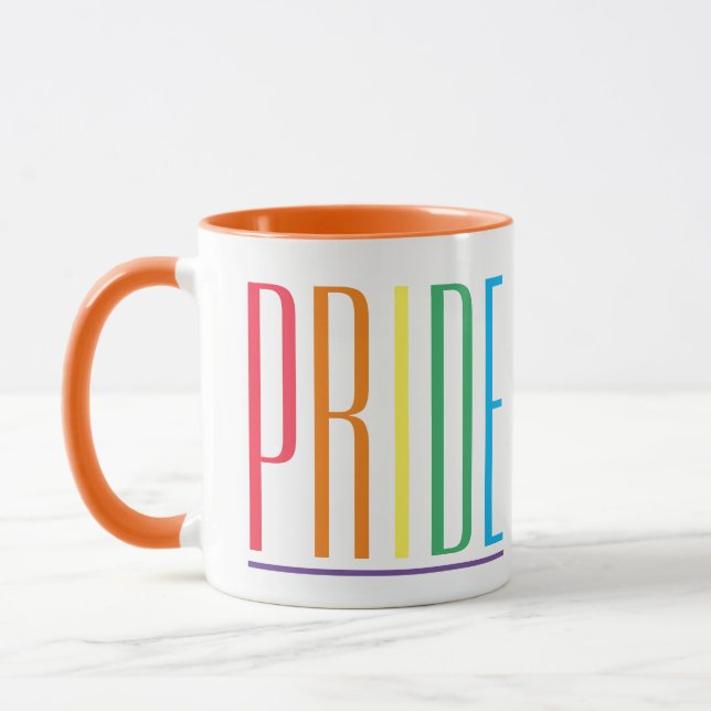 Taza PRIDE White Naranja Combo Mug (Izquierda)