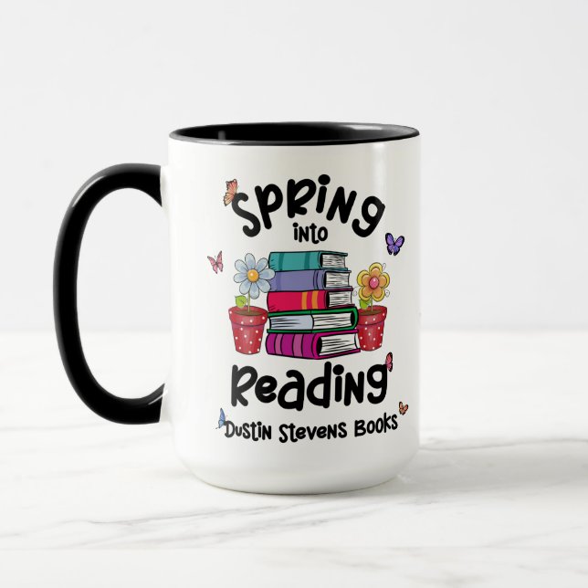 Taza Primavera Al Leer Libros De Dustin Stevens (Izquierda)
