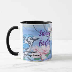 Taza PRIMAVERA Vintage para el arte floral azul y blanc