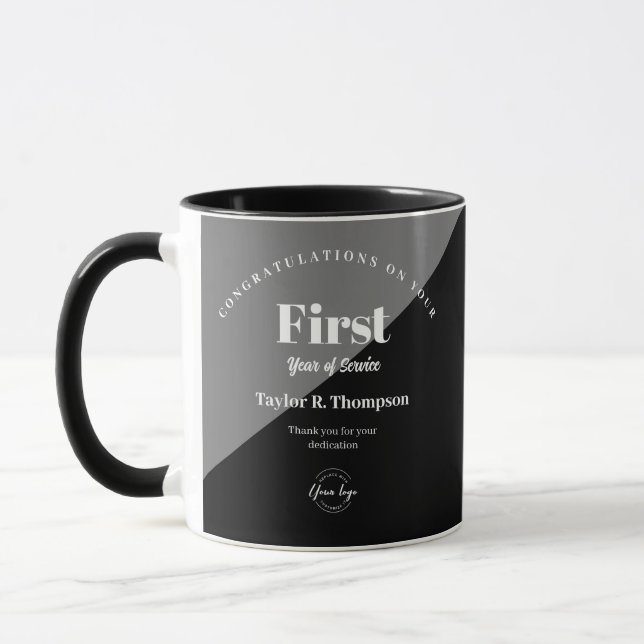 Taza Primer año de servicio regalo de negocios personal (Izquierda)