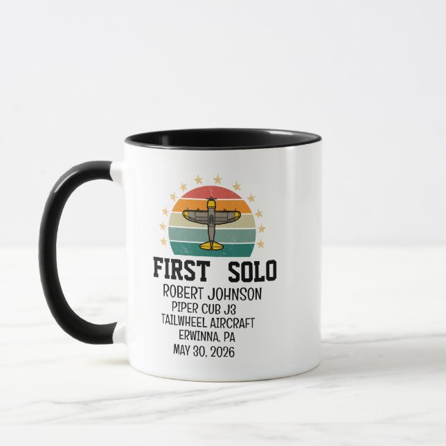 Taza Primer avión independiente PILOT Retro personaliza (Izquierda)