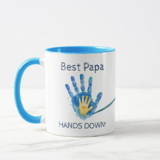 Taza Primer Día del Padre 2026 Huella de Acuarela Azul
