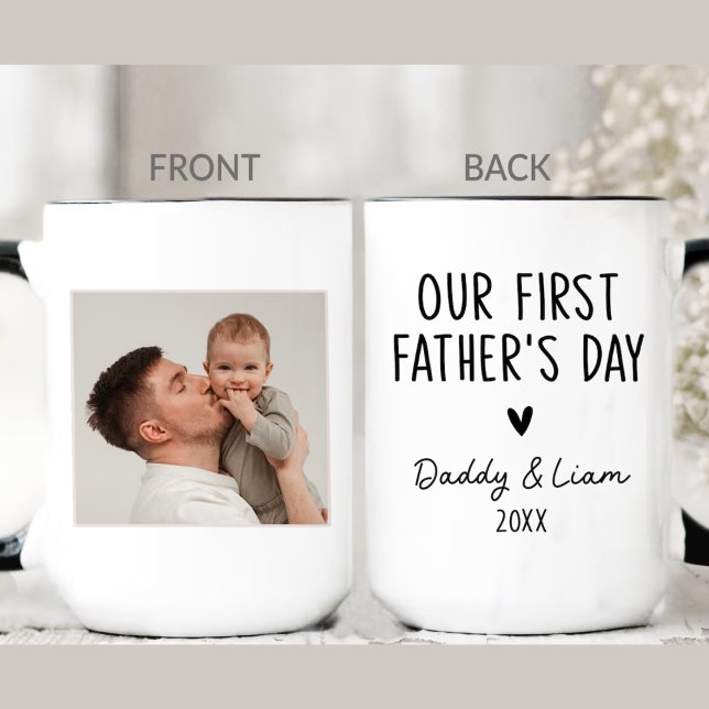 Taza Primer Día del Padre, primera foto de papá (Subido por el creador)