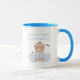 Taza Primer el día de San Valentín del bebé
