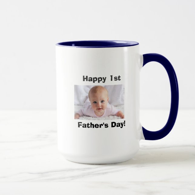Taza Primer encuentro del Día del Padre con foto del Pe (Derecha)